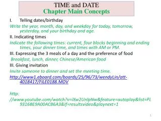 Telling dates/birthday