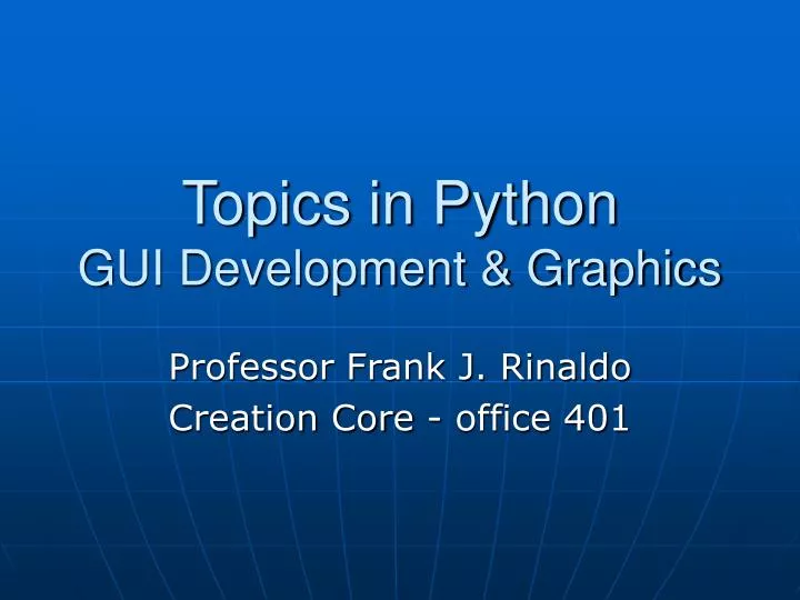 topics in python gui development graphics