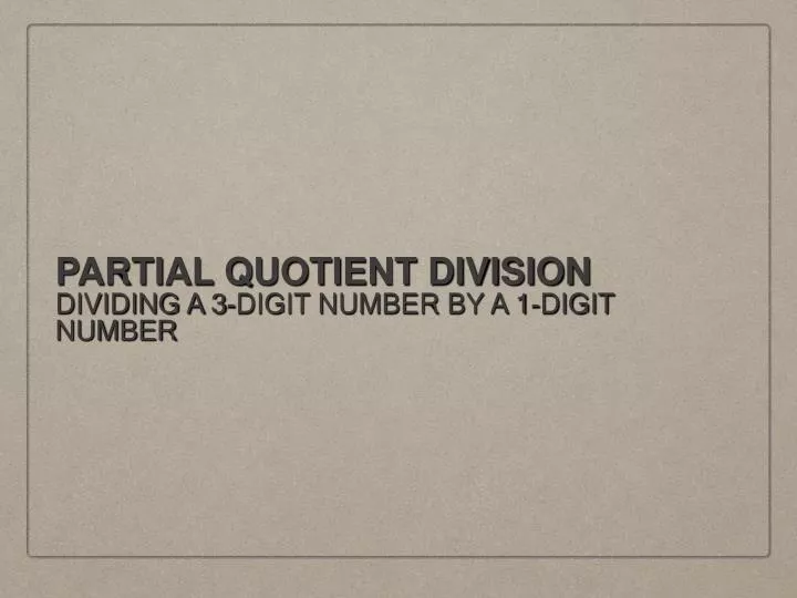 partial quotient division