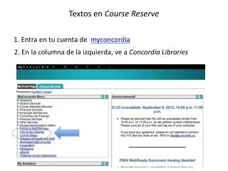 textos en course reserve