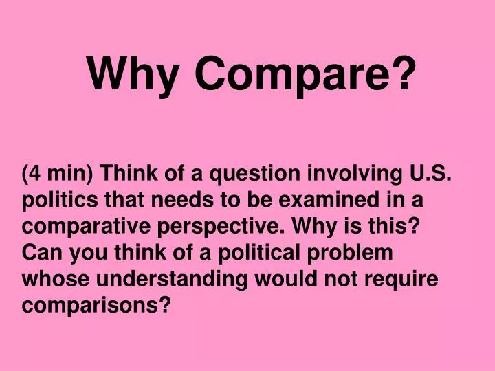 why compare