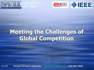 Meeting the Challenges of Global Competition