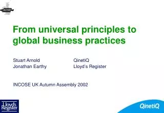 From universal principles to global business practices