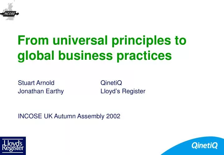 from universal principles to global business practices