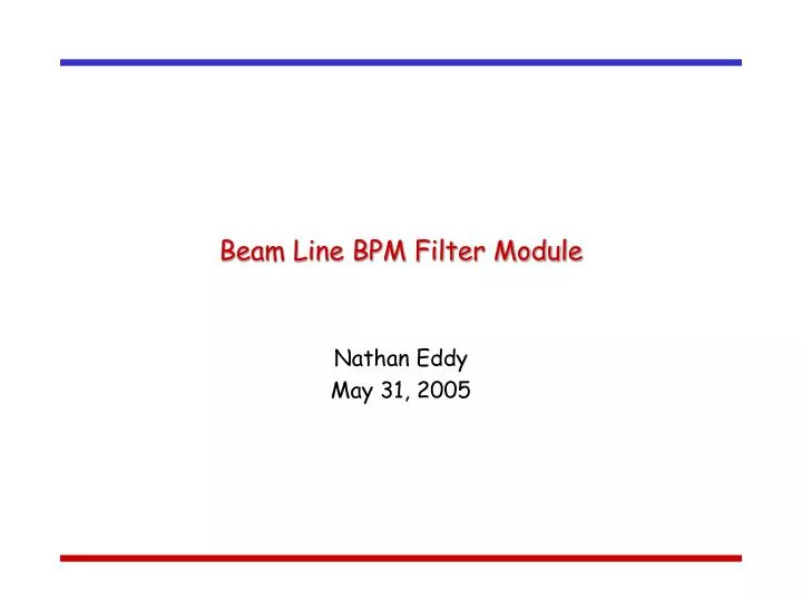 beam line bpm filter module