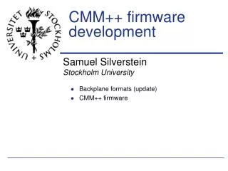 CMM++ firmware development