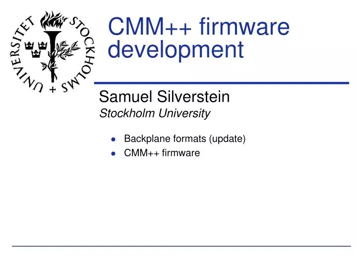 cmm firmware development