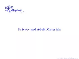 Privacy and Adult Materials