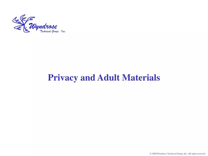 privacy and adult materials