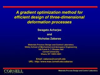A gradient optimization method for efficient design of three-dimensional deformation processes