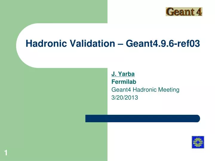 hadronic validation geant4 9 6 ref03