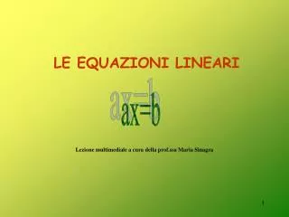 le equazioni lineari
