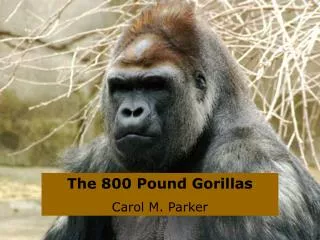 The 800 Pound Gorillas Carol M. Parker