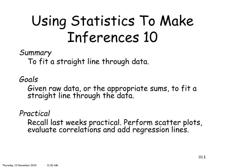 using statistics to make inferences 10