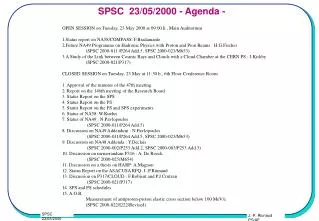 SPSC 23/05/2000 - Agenda -
