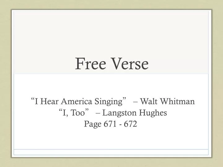 free verse