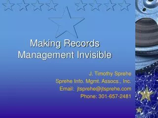 Making Records Management Invisible