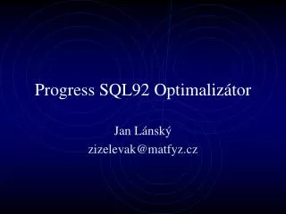 progress sql92 optimaliz tor