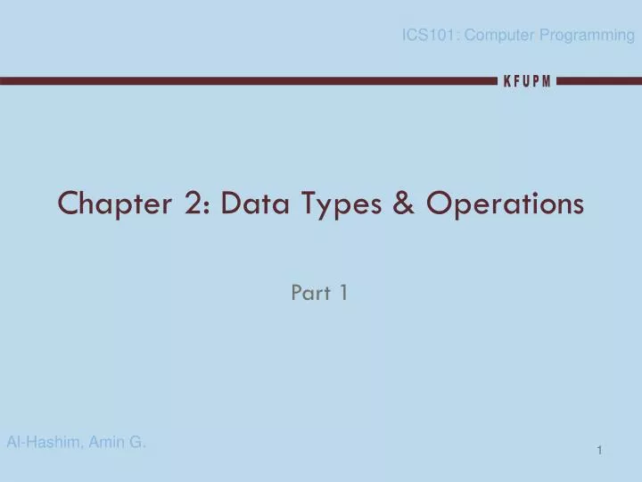 chapter 2 data types operations