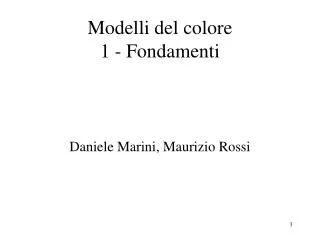 modelli del colore 1 fondamenti