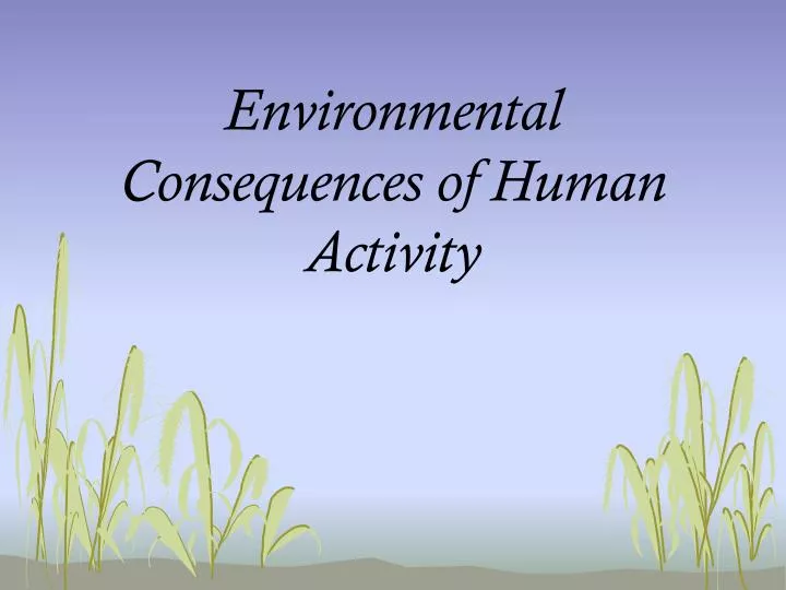 environmental consequences of human activity