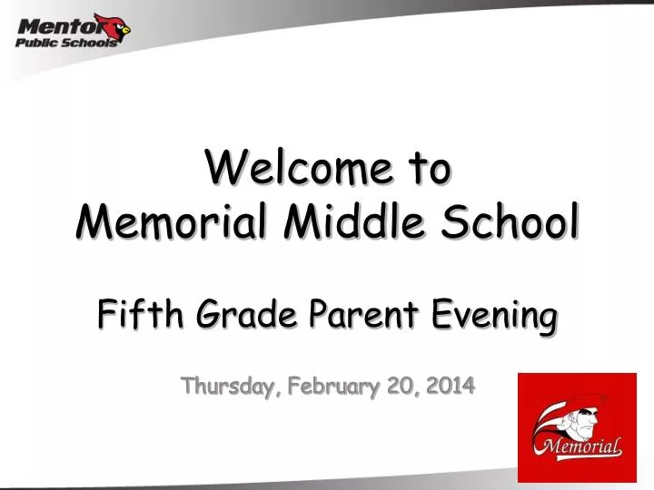 welcome to memorial middle school fifth grade parent evening