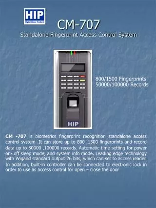 CM-707 Standalone Fingerprint Access Control System