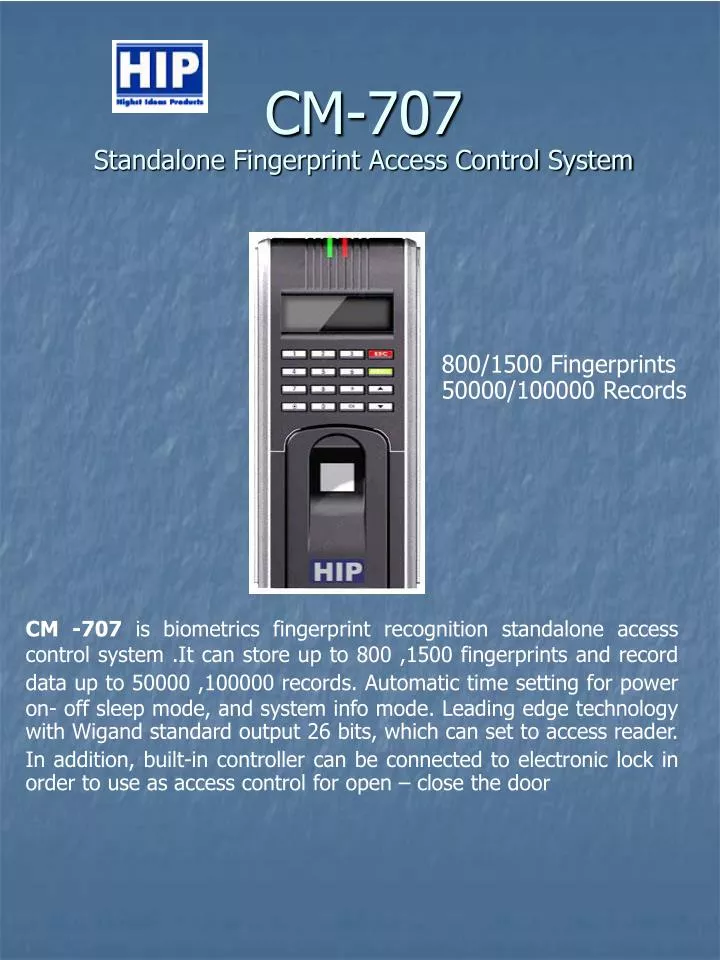 cm 707 standalone fingerprint access control system