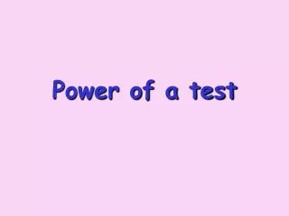 power of a test