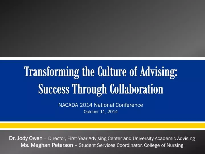 transforming the culture of advising success through collaboration