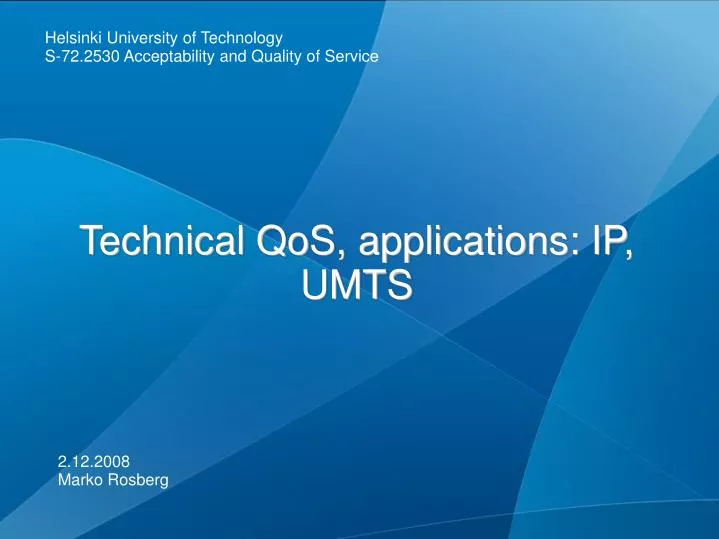 technical qos applications ip umts