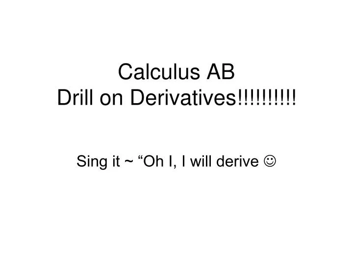 calculus ab drill on derivatives