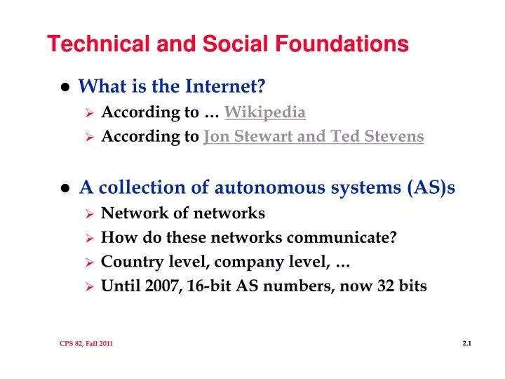 technical and social foundations