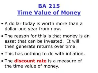 BA 215 Time Value of Money