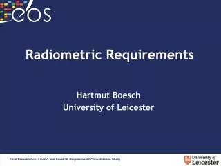Radiometric Requirements