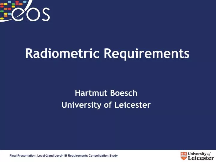 radiometric requirements