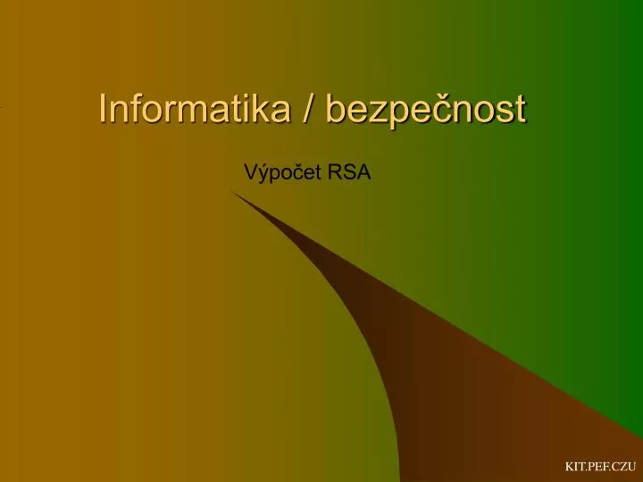 PPT - Informatika / Bezpečnost PowerPoint Presentation, Free Download ...