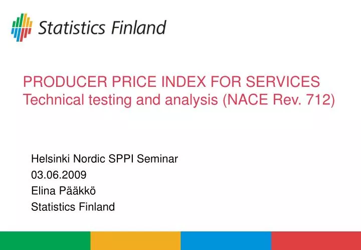 producer price index for services technical testing and analysis nace rev 712