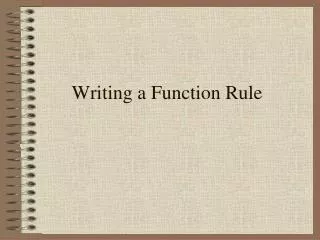 Writing a Function Rule