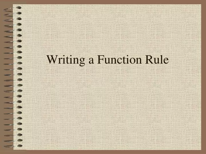 writing a function rule