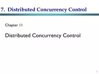 7. Distributed Concurrency Control