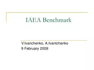 IAEA Benchmark