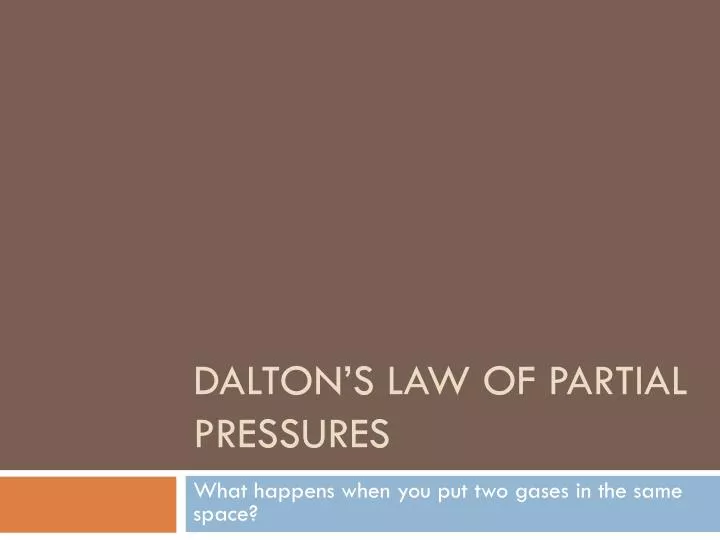 dalton s law of partial pressures