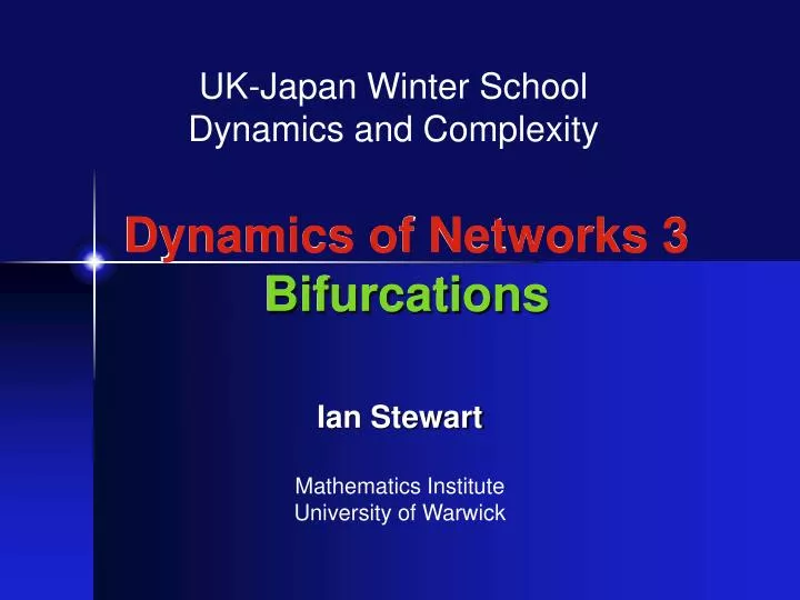 dynamics of networks 3 bifurcations