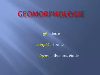 geomorphologie