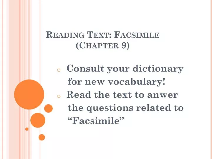 reading text facsimile chapter 9