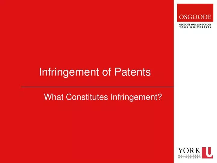 infringement of patents