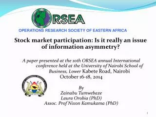 Stock market participation: Is it really an issue of information asymmetry ?