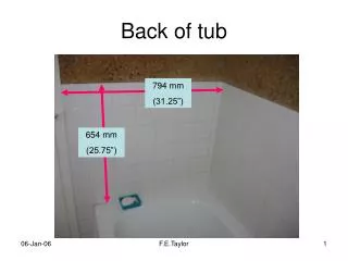 Back of tub