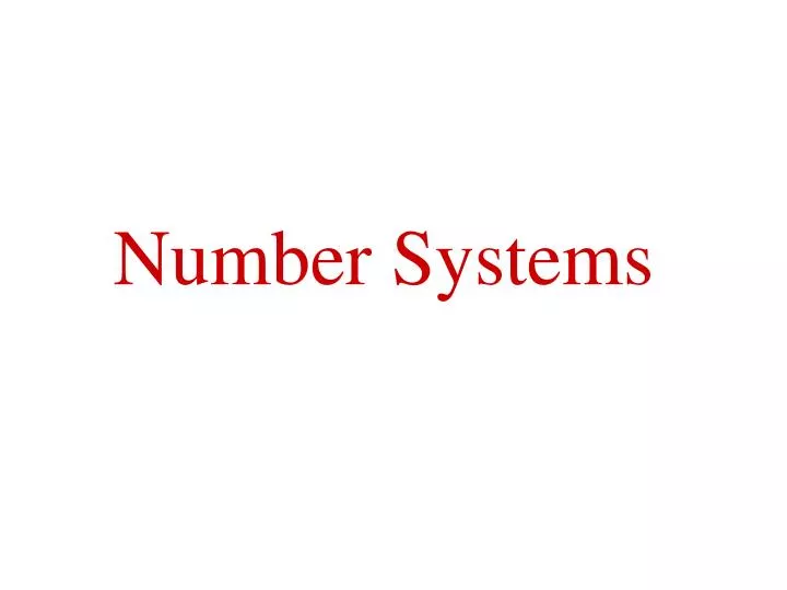 number systems